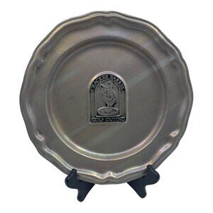 Vintage Cracker Barrel Golf Outing Memorabilia Carson Pewter Plate 10" USA